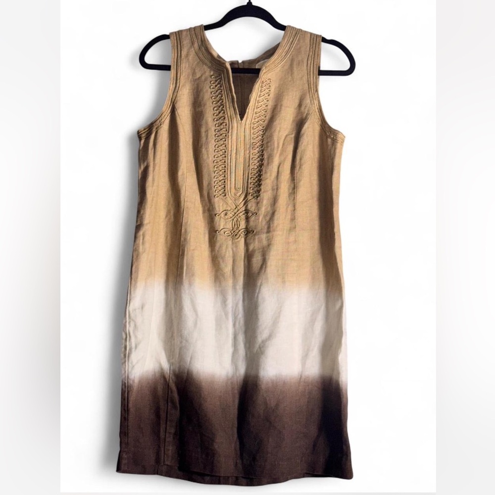 Sleeveless Tan and Brown Ombre Dress